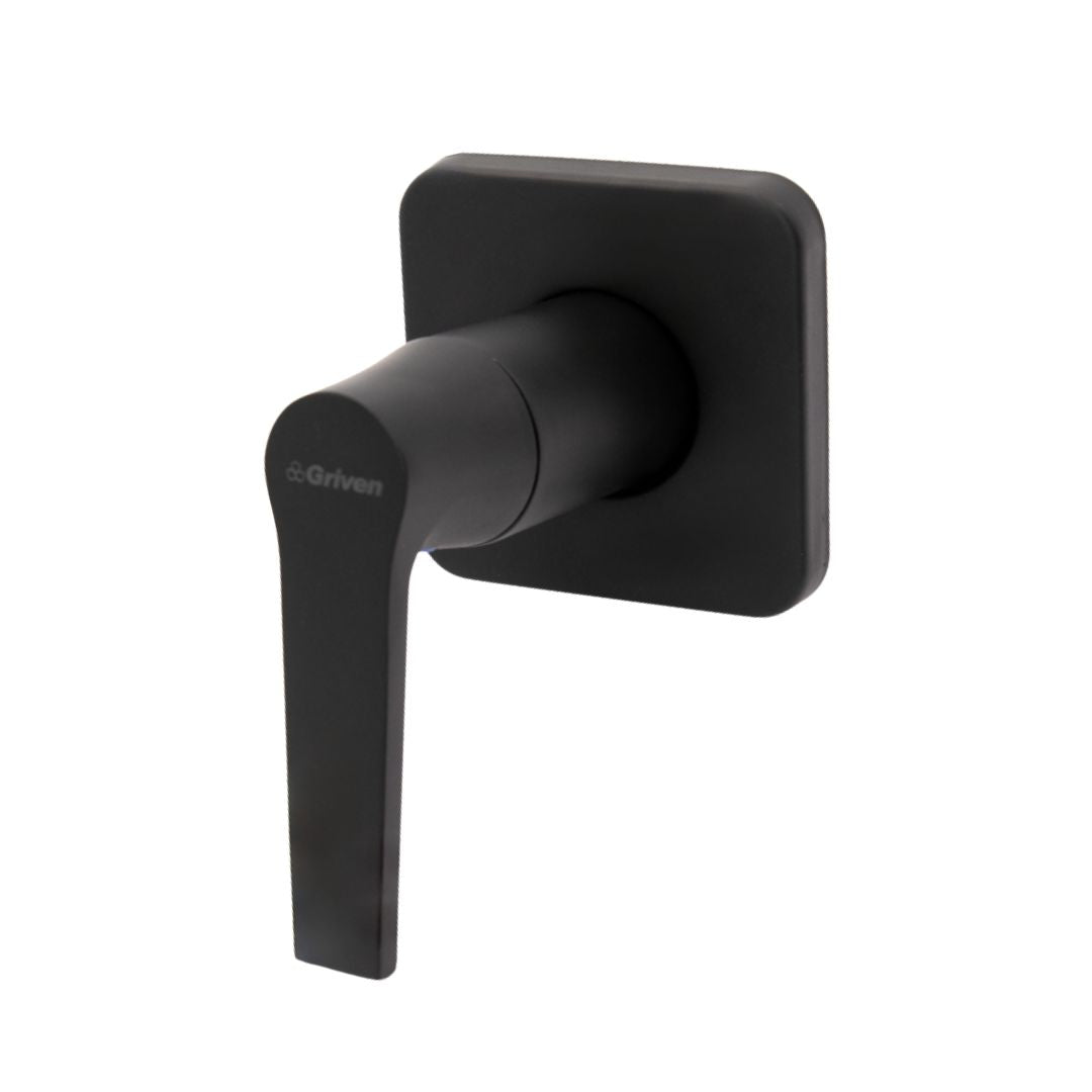 Llave individual para ducha cuadrada en acero inoxidable negro - Una temperatura