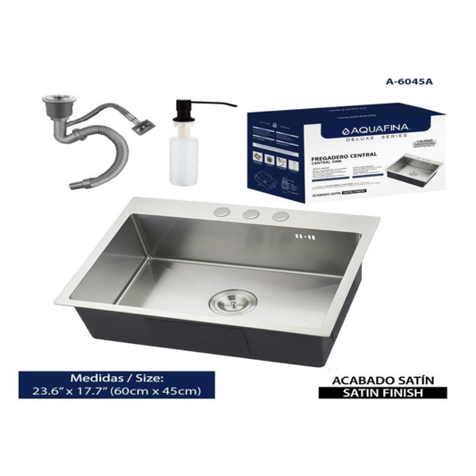 Fregadero en Acero Inoxidable Satinado – 60 × 45 cm