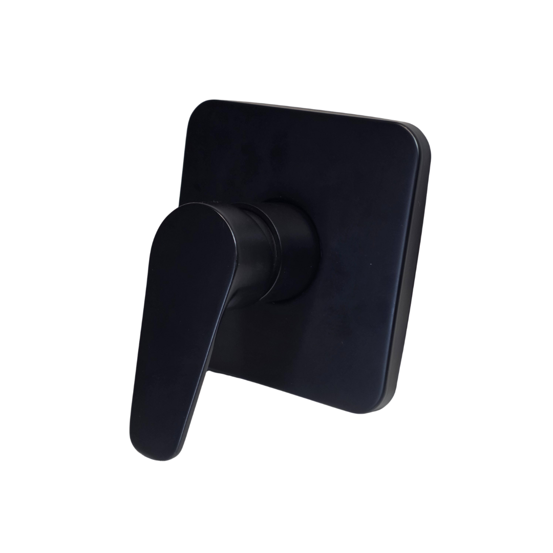 Monomando mezclador para ducha cuadrado en acero inoxidable negro - Doble temperatura