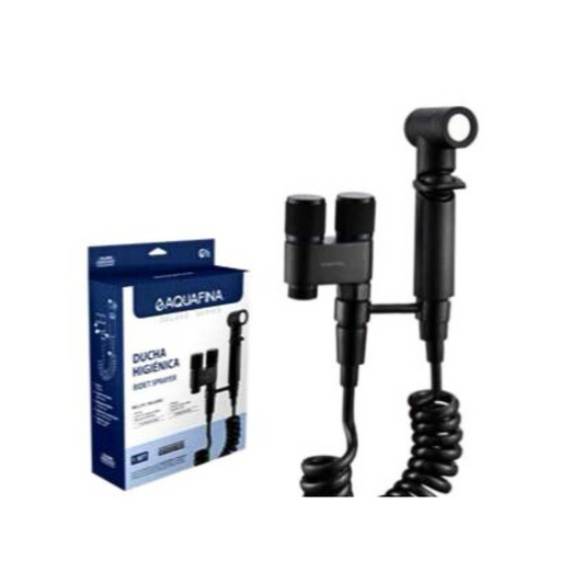 Juego de Ducha Higienica Tipo Bidet Aquafina con acabado Negro - ABS y Acero Inoxidable