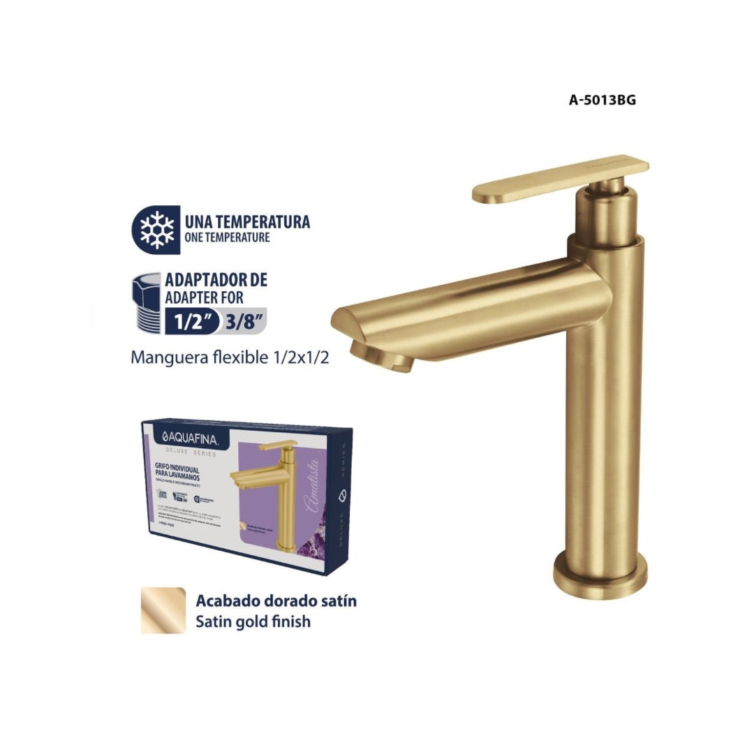 Grifo Individual para Lavamanos (Amatista) - Acabado Dorado