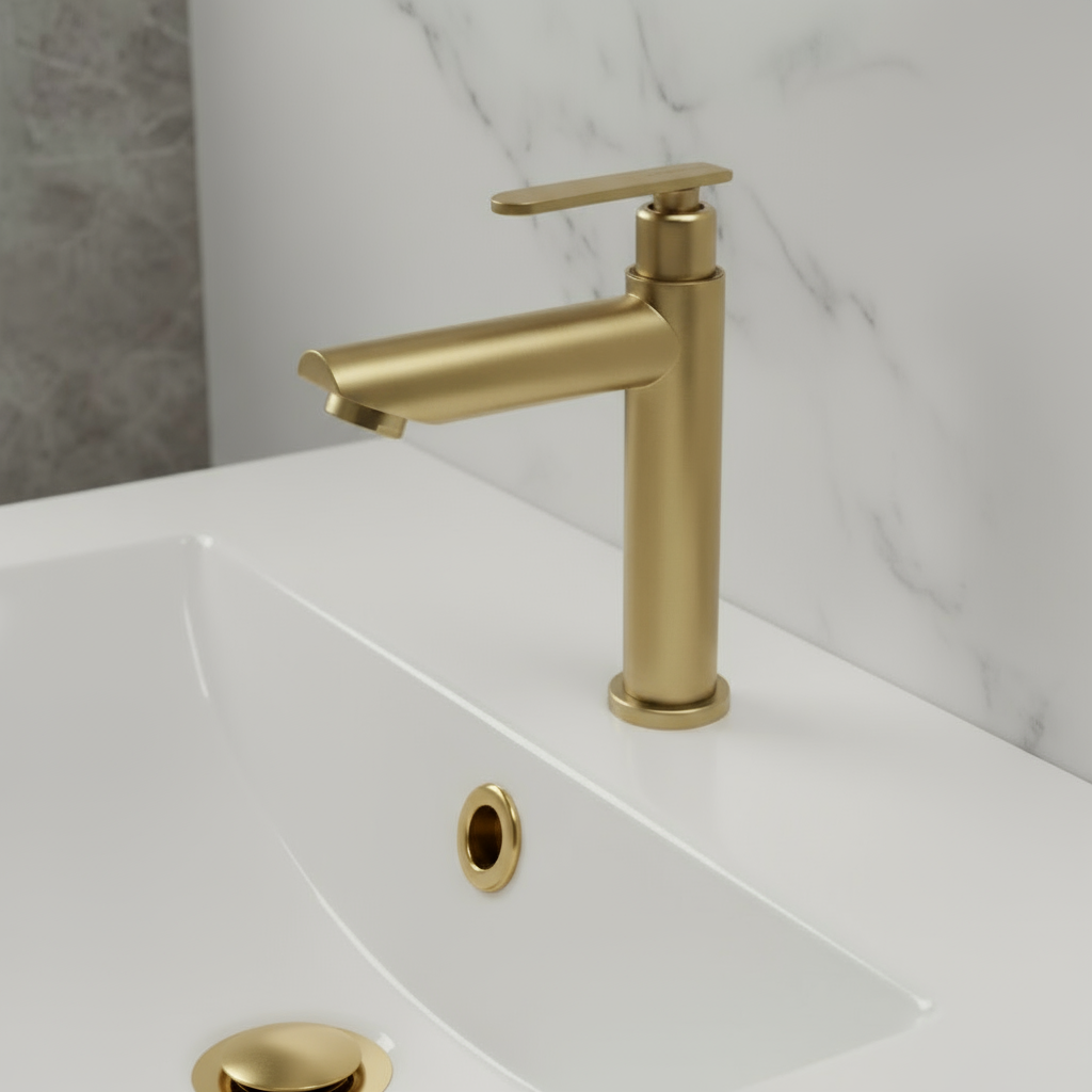 Grifo Individual para Lavamanos (Amatista) - Acabado Dorado