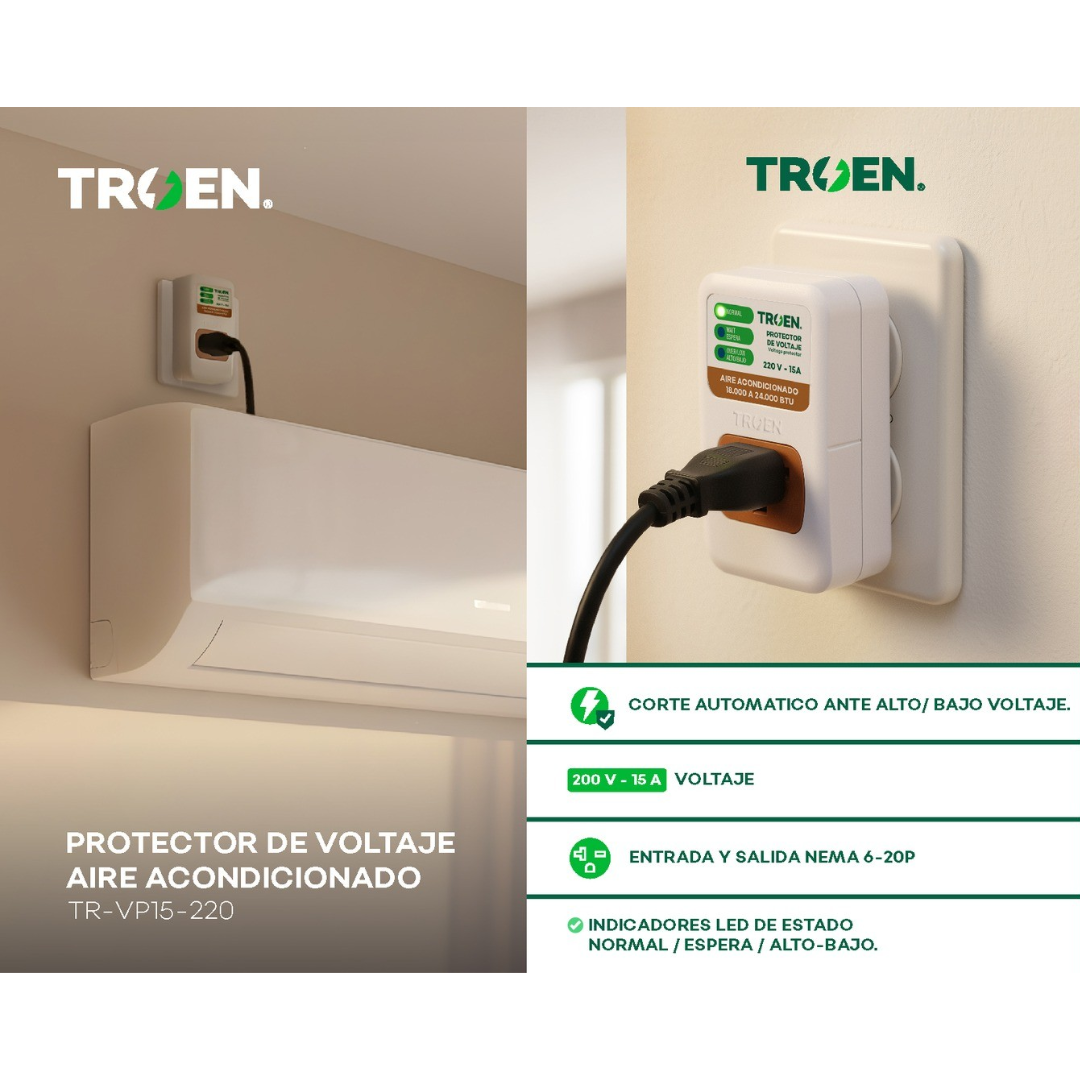Protector de voltaje para aire acondicionado de 18,000 a 24,000 BTU