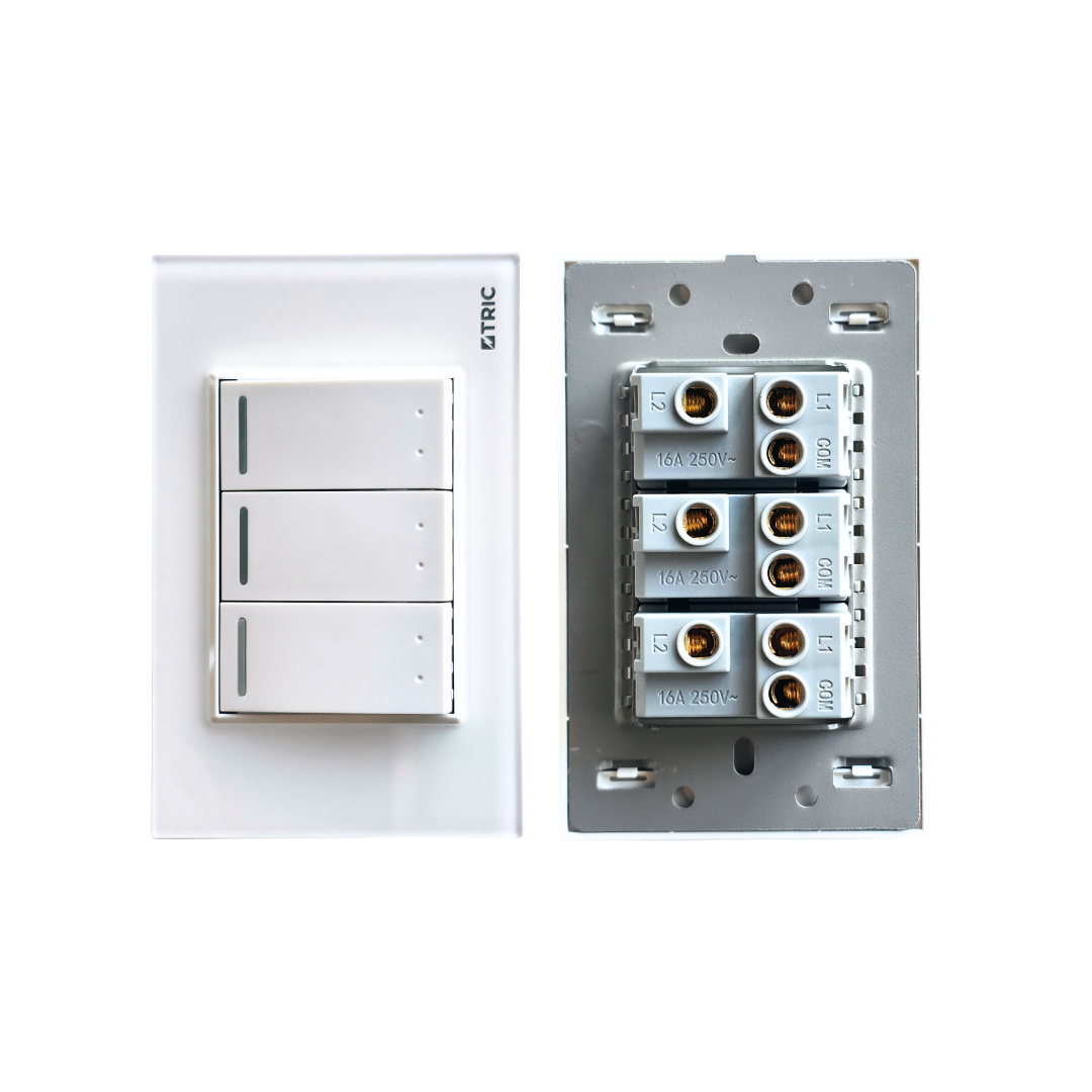 Interruptor triple de 3 vías 250V 16AMP - Blanco