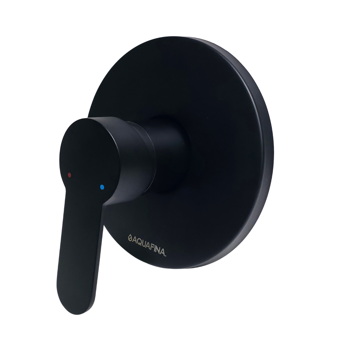 Monomando mezclador para ducha redondo en acero inoxidable negro - Doble temperatura