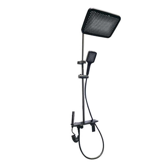 Columna de ducha con 4 funciones en acabado gunmetal