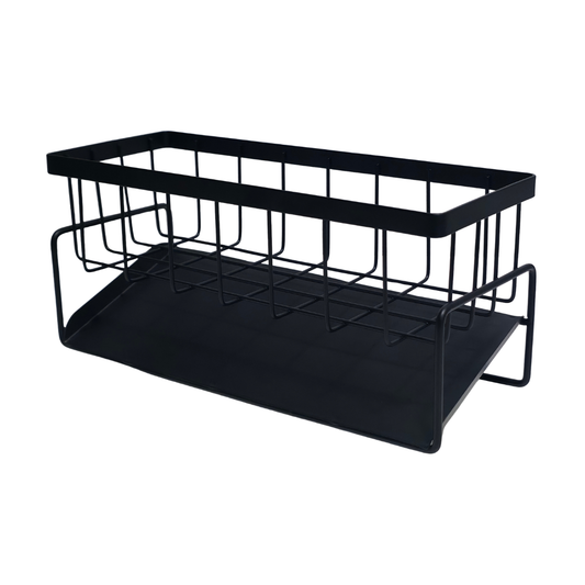 Organizador para fregadero en acero negro - Escurridor de esponja