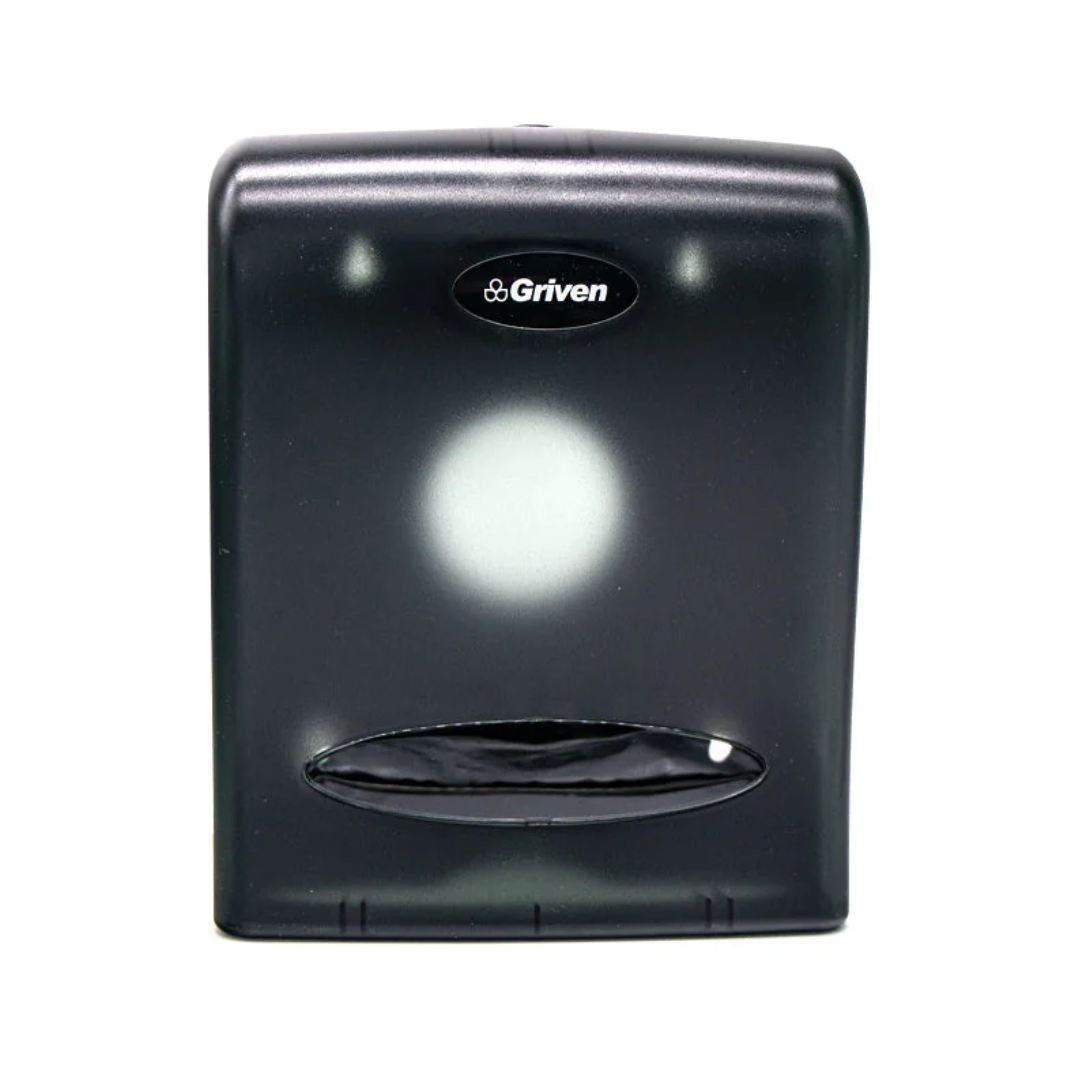 Dispensador de papel toalla interfoliada en plástico negro