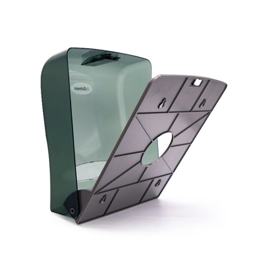 Dispensador de papel toalla interfoliada en plástico negro