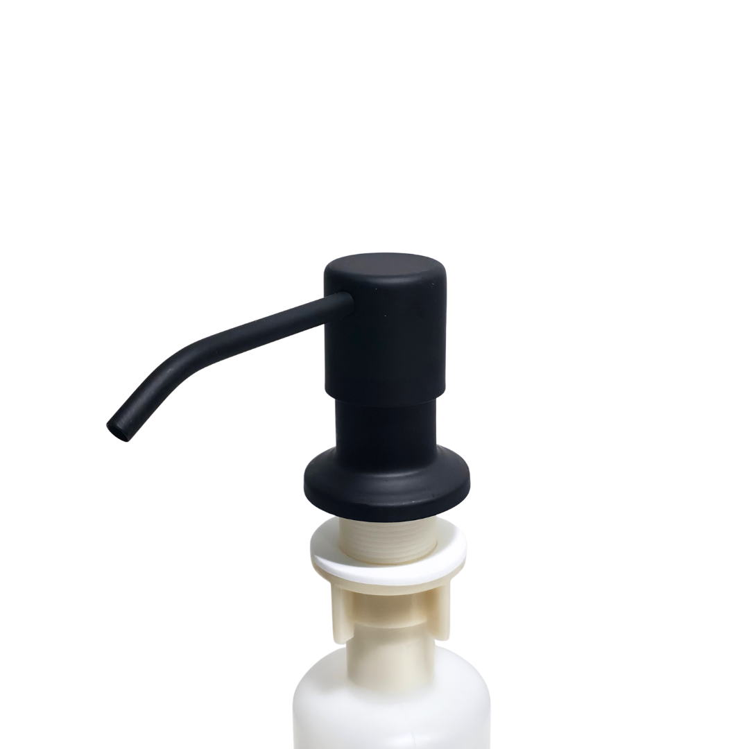 Dispensador de jabón para fregadero en acero inoxidable negro