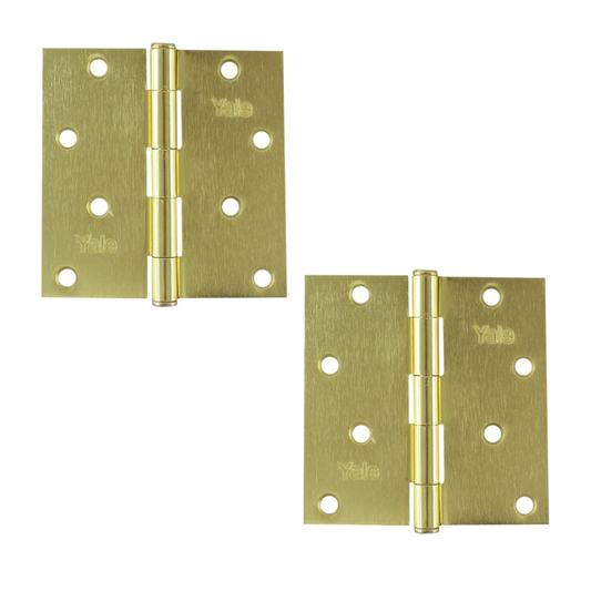Duo pack de bisagras 4" para puertas con acabado dorado