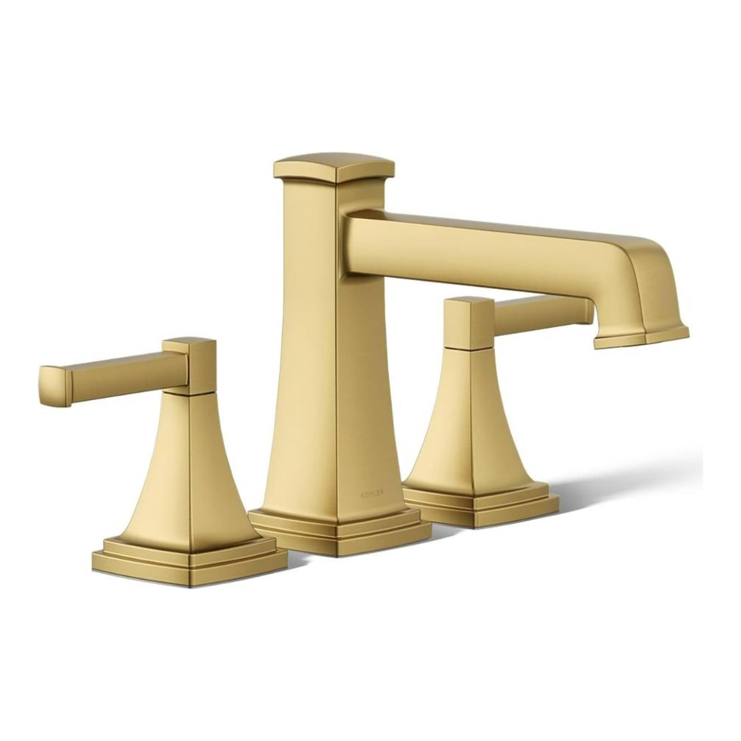 Grifo doble para tina Kholer acero inoxidable dorado - Doble temperatura