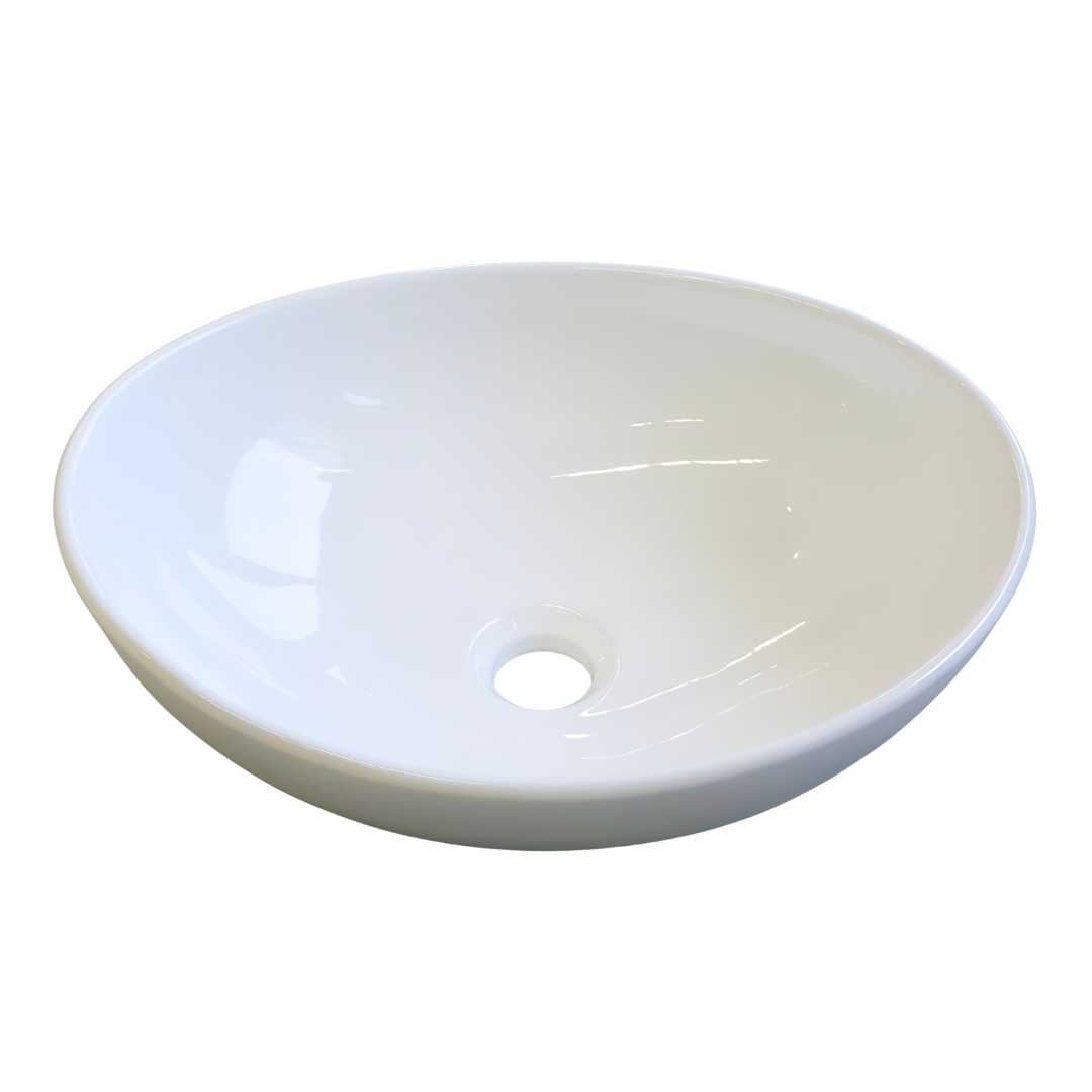Lavamanos tipo Bowl Cerámico Ovalado Blanco – 41 × 33.5 × 13.5 cm