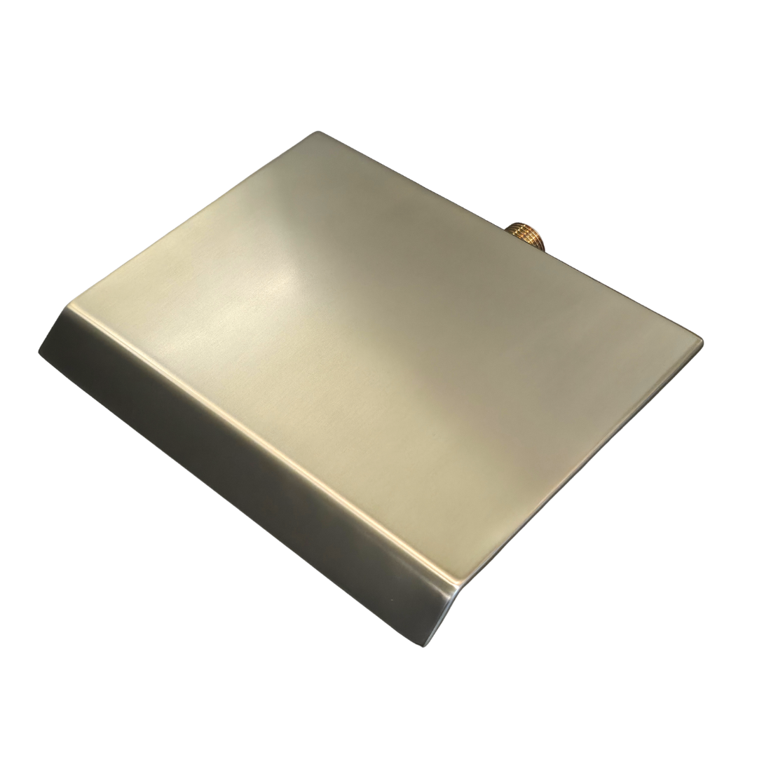 Set de ducha cuadrada con monomando, ducha de mano y salida para tina en acero inoxidable dorado