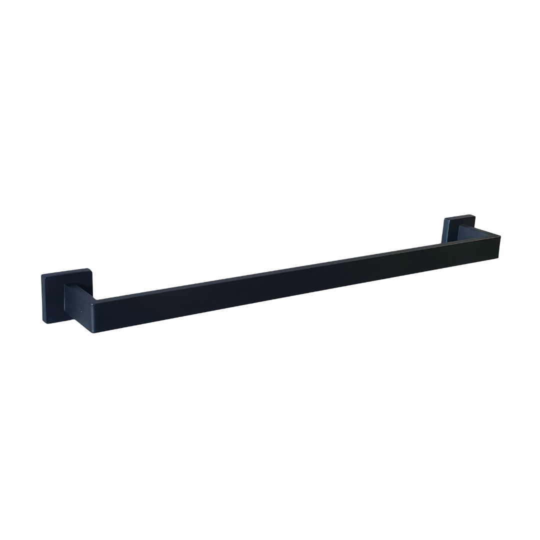 Toallero Square de 60 cm en acero inoxidable negro mate