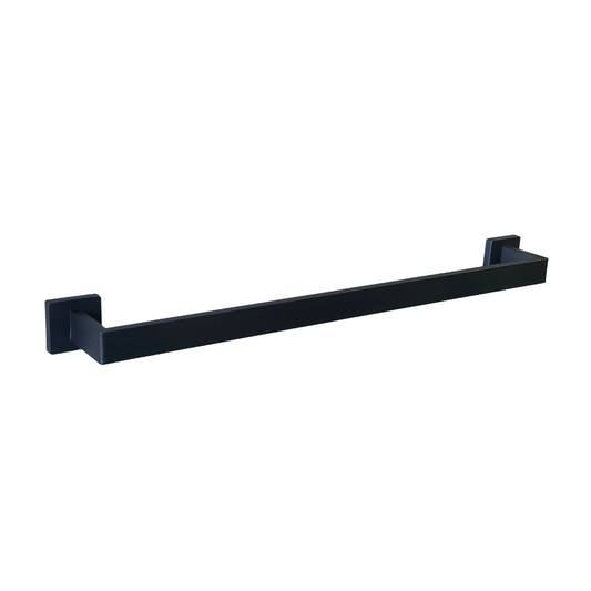 Toallero Square de 60 cm en acero inoxidable negro mate