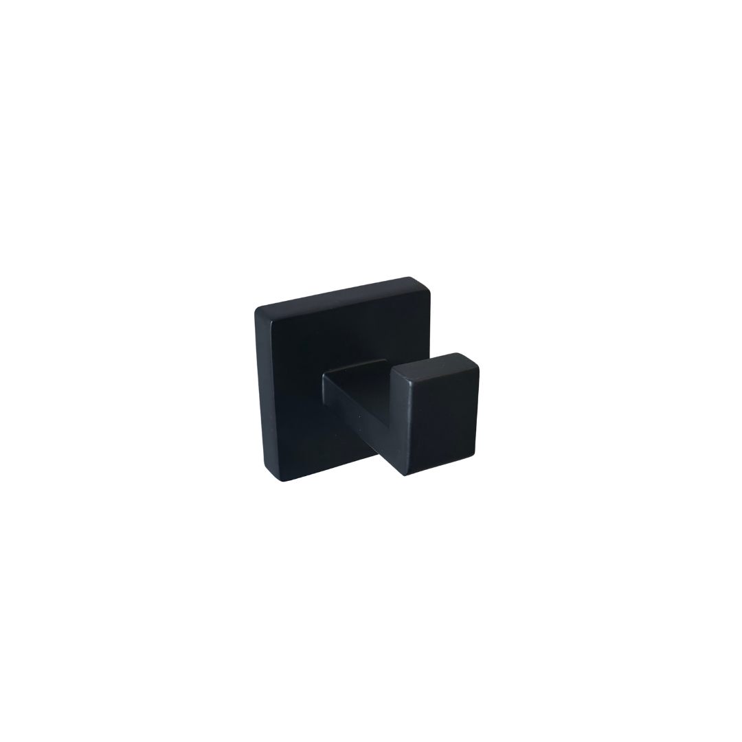 Gancho de pared para toalla Square en acero inoxidable negro