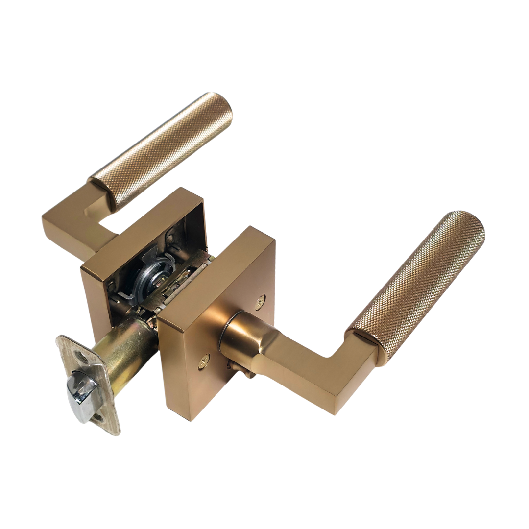 Cerradura tipo palanca sin llave en acero inoxidable bronce