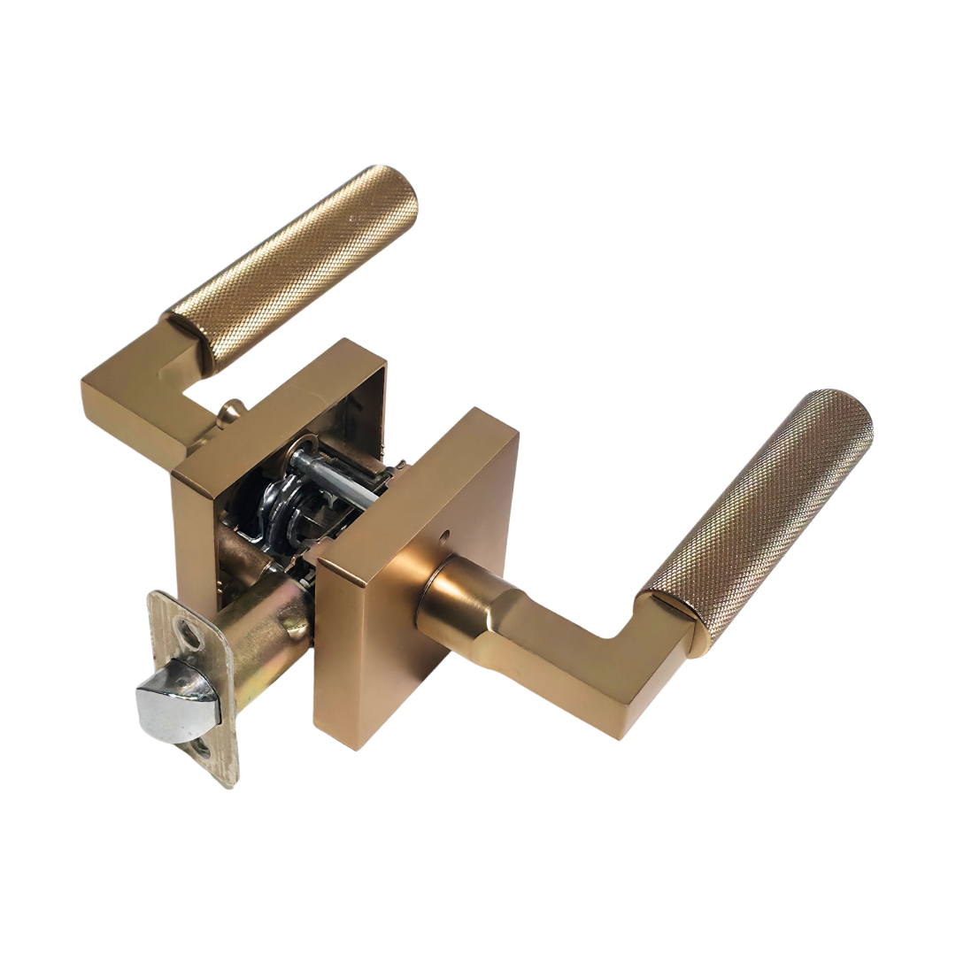 Cerradura tipo palanca sin llave en acero inoxidable bronce