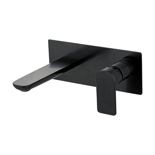 Grifo monomando de pared para lavamanos Kennedy en acero inoxidable negro - Doble temperatura
