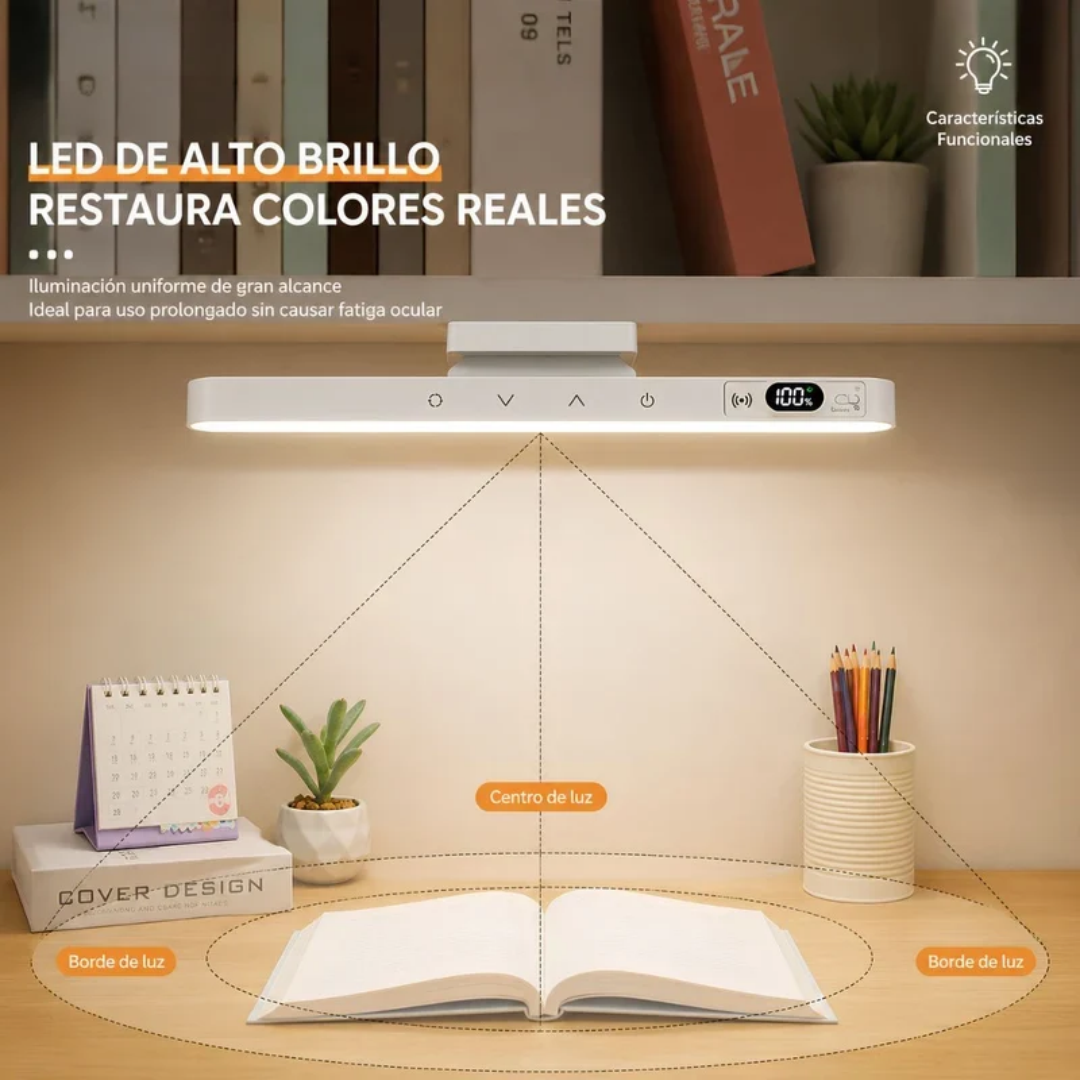 Lámpara LED recargable con control y base magnética ajustable de 5 temperaturas