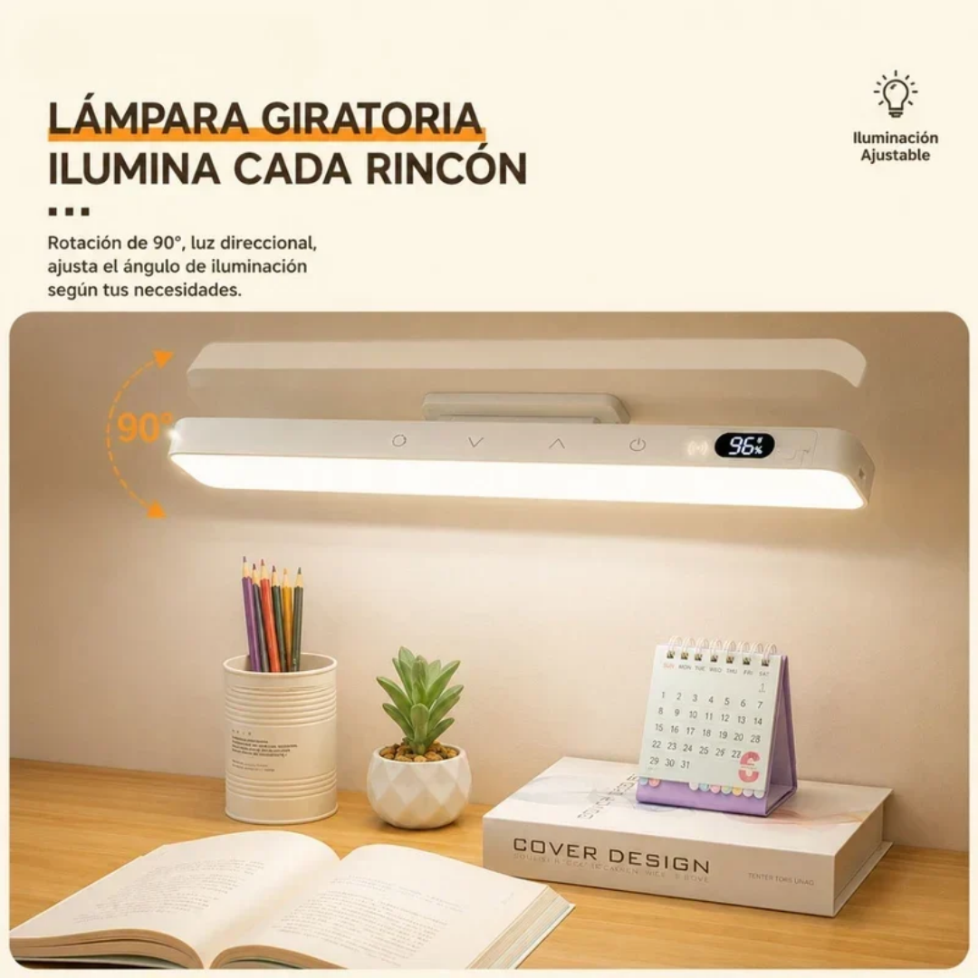 Lámpara LED recargable con control y base magnética ajustable de 5 temperaturas