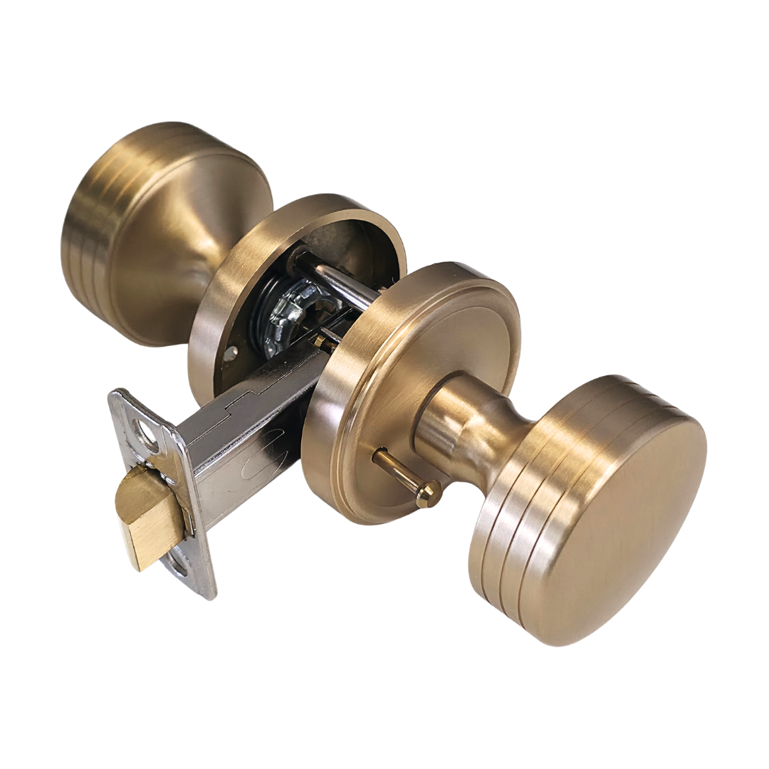 Cerradura tipo pomo sin llave en acero inoxidable dorado