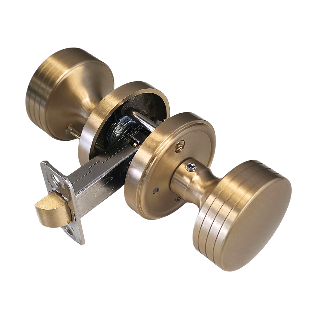 Cerradura tipo pomo sin llave en acero inoxidable dorado