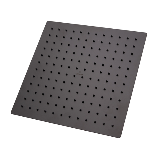 Regadera de ducha cuadrada 12" ultradelgada en acero inoxidable negro