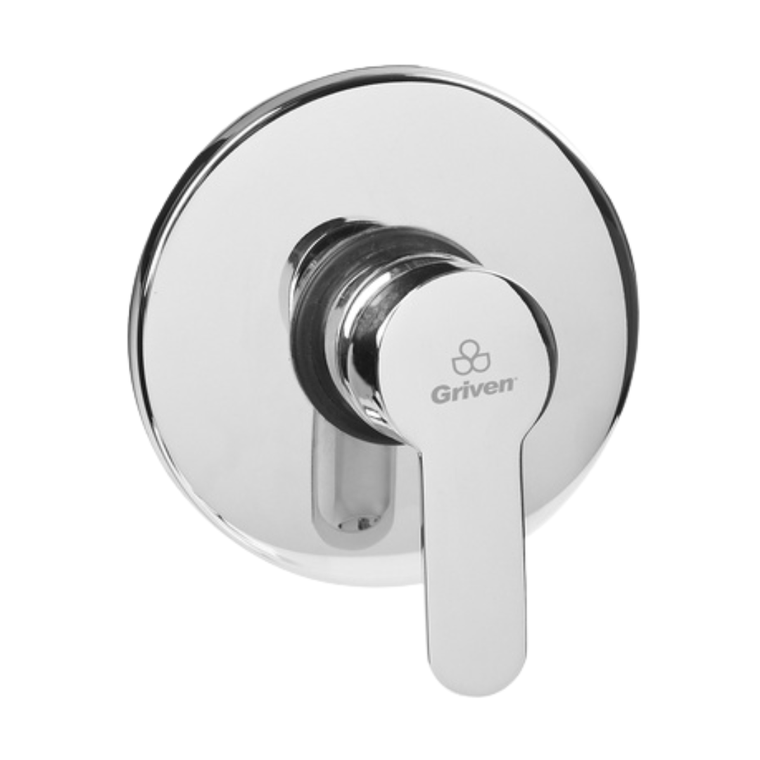 Monomando mezclador para ducha redondo en acero inoxidable cromado - Doble temperatura
