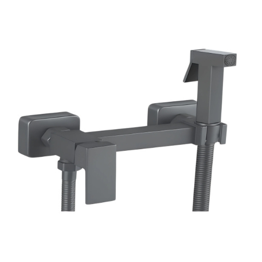 Ducha de Doble Temperatura para Sanitario (Bidet) de Acero Inoxidable con acabado Gun Metal
