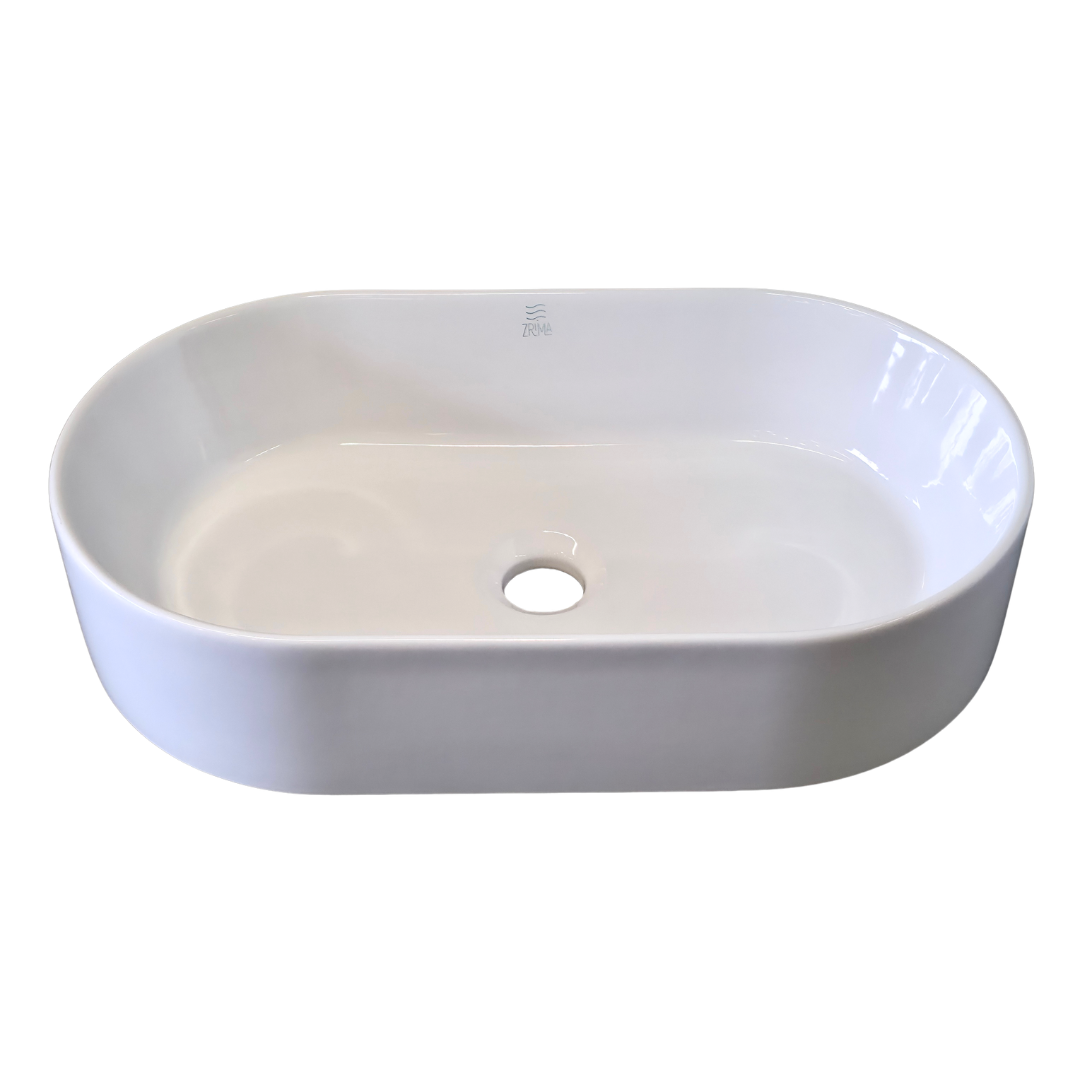 Lavamanos tipo Bowl Cerámico Ovalado Blanco – 52 × 30 × 11.5 cm