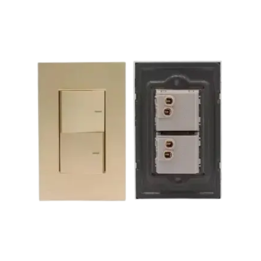 Interruptor doble estándar 110V 10AMP - Dorado