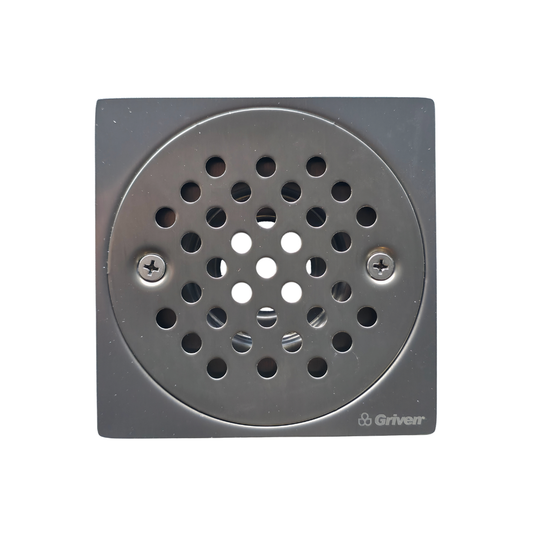 Desagüe para piso cuadrado 4" x 4" sencillo en acero inoxidable gunmetal