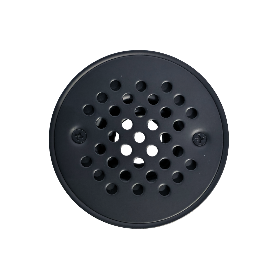 Desagüe para piso redondo 4" sencillo en acero inoxidable negro