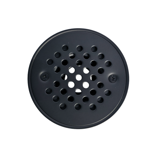 Desagüe para piso redondo 4" sencillo en acero inoxidable negro