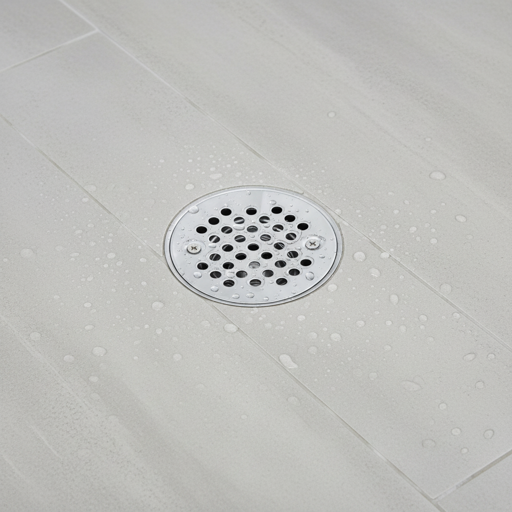 Desagüe para piso redondo 4" sencillo en acero inoxidable cromado
