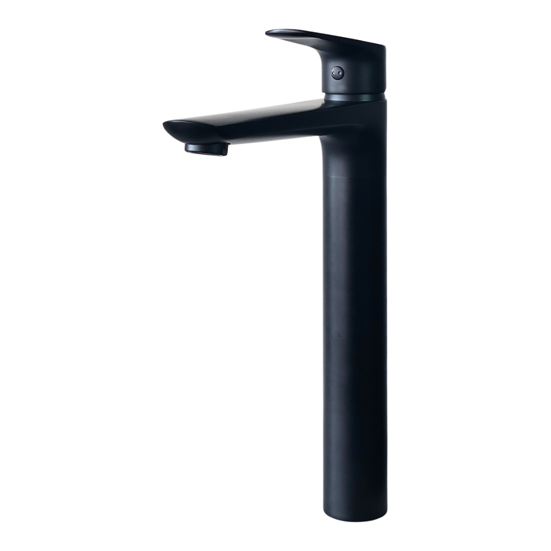 Grifo monomando alto para lavamanos Black en latón negro – Doble temperatura