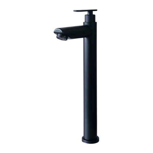 Grifo individual alto para lavamanos Crisoprasa en acero inoxidable negro - Una temperatura