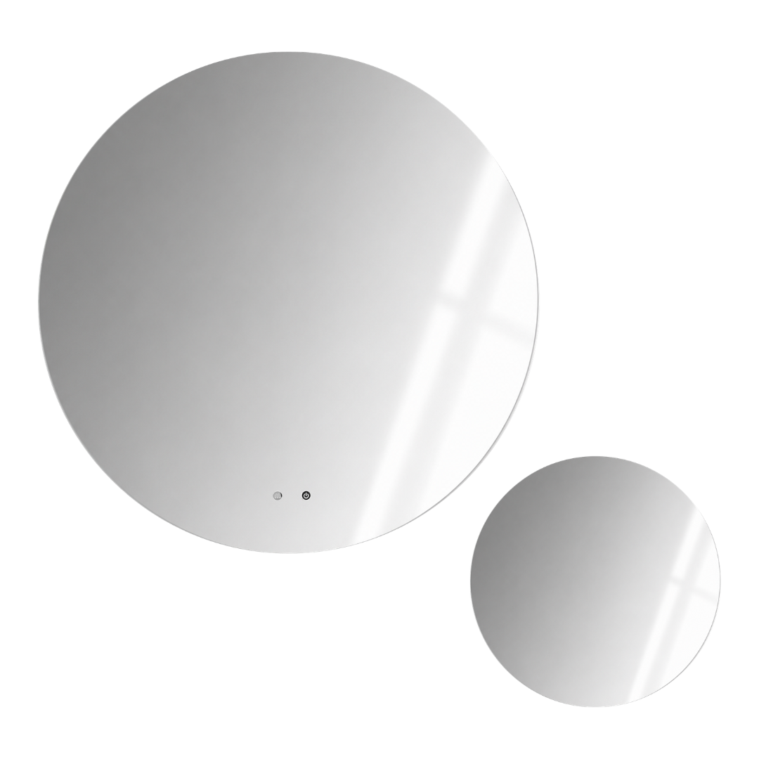 Set de 2 espejos con luz LED - Circular 80 cm y 40 cm - 3 tonos de luz y antiempañante