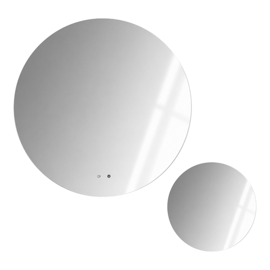 Set de 2 espejos con luz LED - Circular 80 cm y 40 cm - 3 tonos de luz y antiempañante