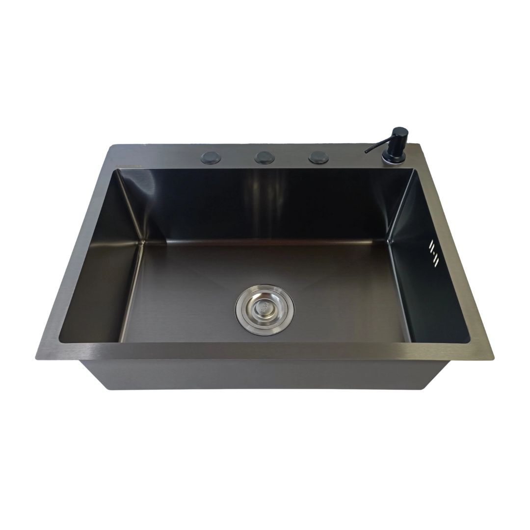 Fregadero en Acero Inoxidable Gunmetal – 60 × 45 cm