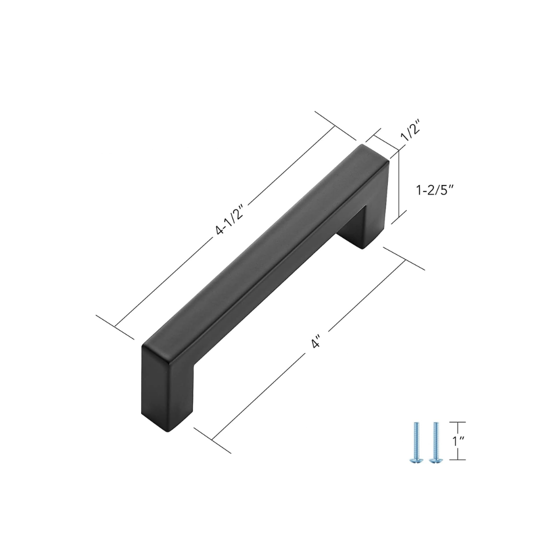 Tiradores de asa de 4-½" negro