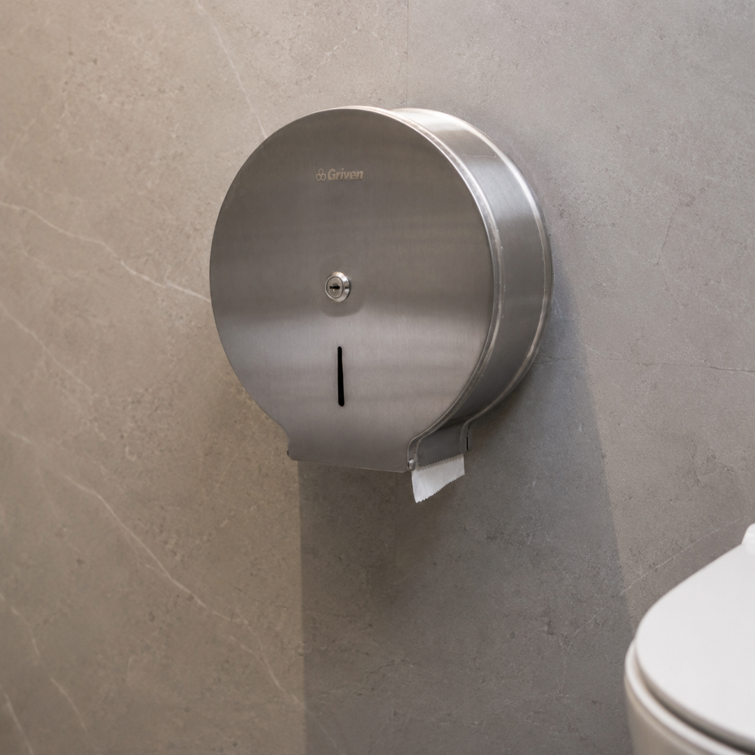 Dispensador de papel higiénico en acero inoxidable satinado