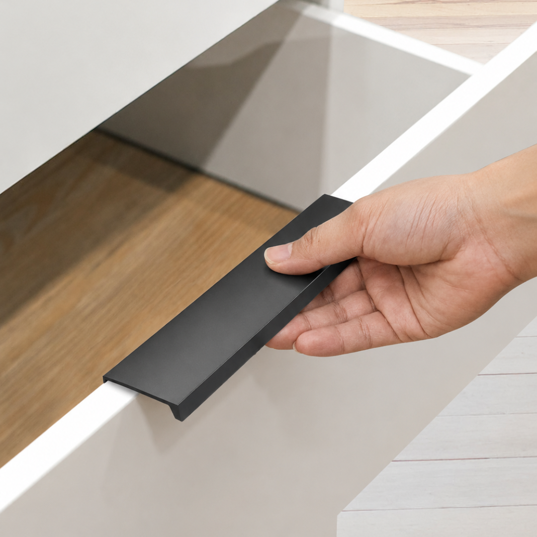 Tirador plano de 6" negro