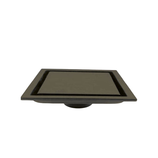 Desagüe de Baño Doble Función Cuadrado 15X15CM en Acero Inoxidable y Acabado Gun Metal