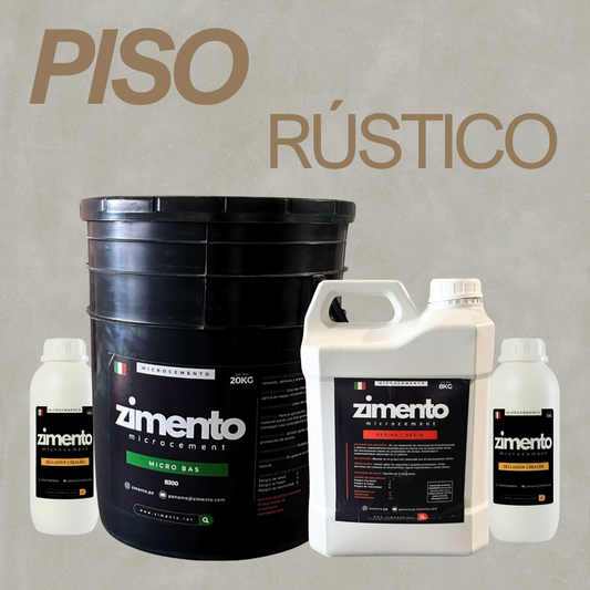 Combo de microcemento ZIMENTO para piso rústico