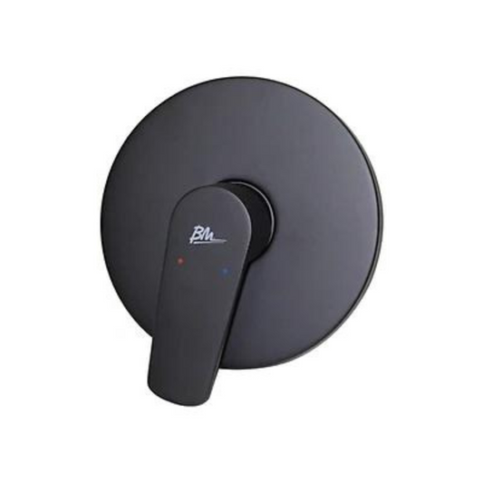 Monomando Mezclador para Ducha Redondo en Acero Inoxidable - Acabado Negro Mate (BM)