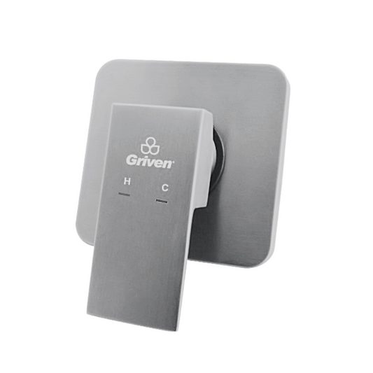 Monomando Mezclador para Ducha Cuadrado en Acero Inoxidable con Acabado Satinado