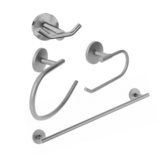 Set de Accesorios para Baño (4 Piezas) - Acero Inoxidable / Acabado Satinado